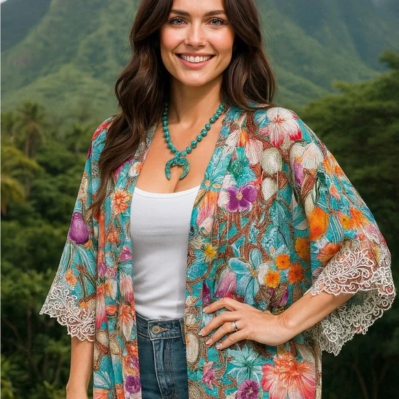 Johnny Was Tia Kimono Nutro Meadow NWT